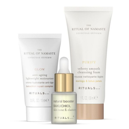 Rituals – The Ritual of Namaste – Coffret Soin Visage Mousse Nettoyante Soyeuse 30 ml + 2 Produits